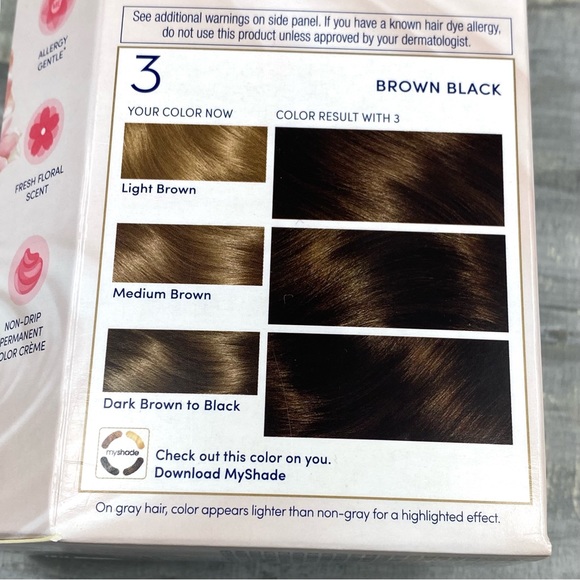 NWT Clairol Nice ‘n Easy Brown Black Permanent Hair Color Gray Coverage Box NIB - Picture 8 of 10